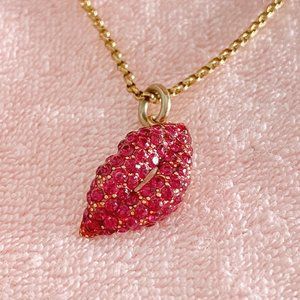 Juicy Couture Pink Lips Charm Necklace